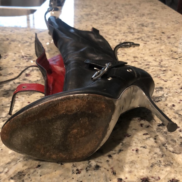 DSQUARED2  black and red high heel boots. Size 37 1/2 - Picture 2 of 9
